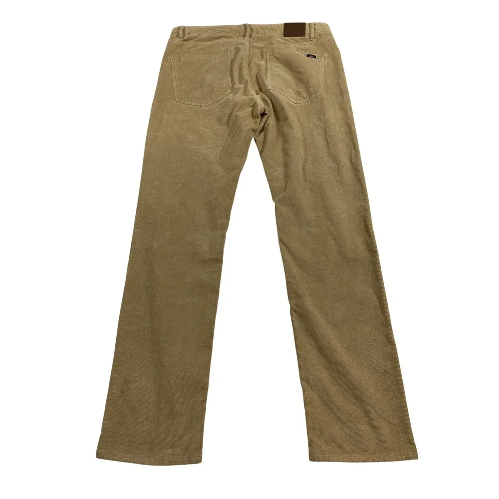 Faherty Brand Mens Tan‎ Khaki Corduroy 5-Pocket Straight Leg Pants